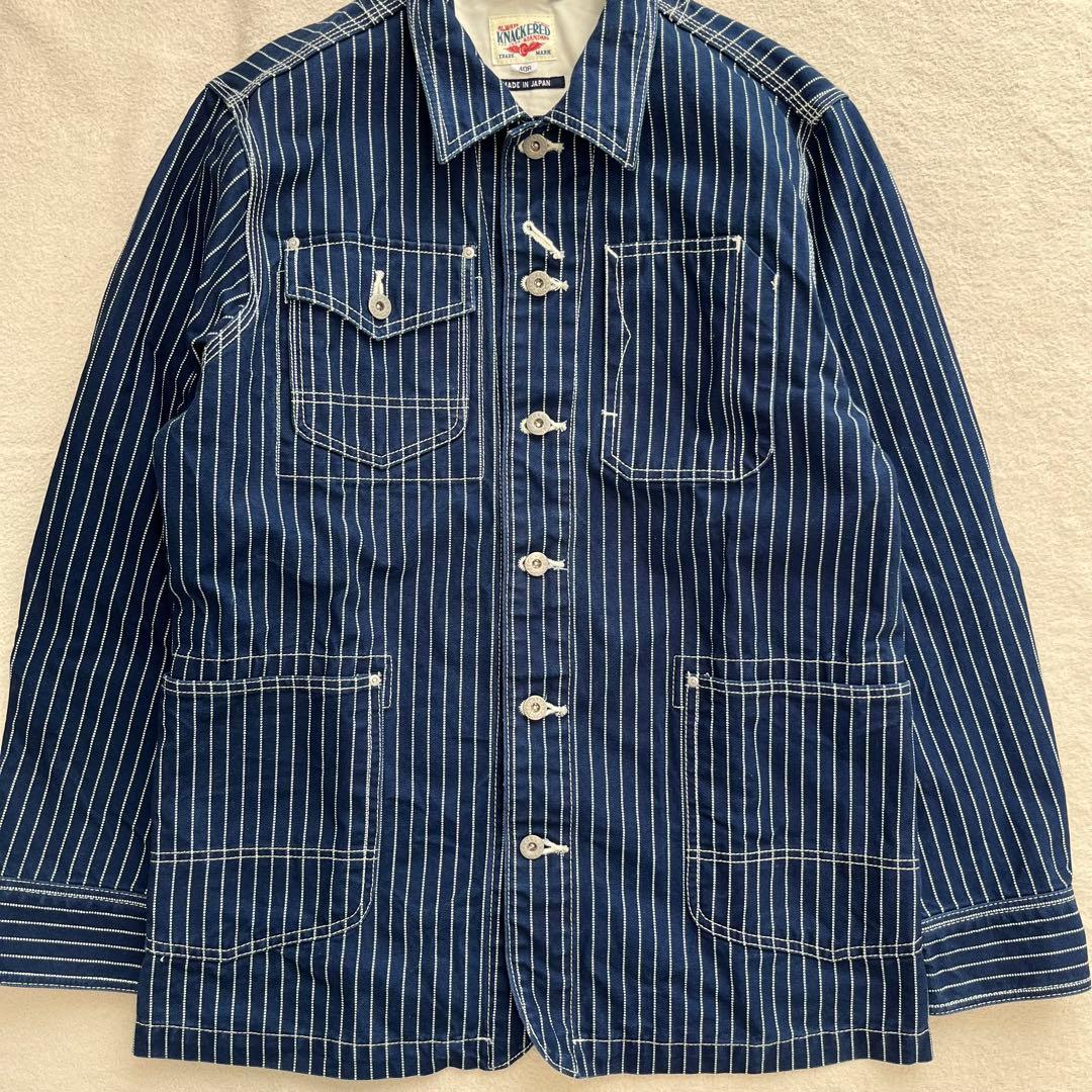 極美品 KNACKERED ウォバッシュ カバーオール ヒッコリー ワーク L