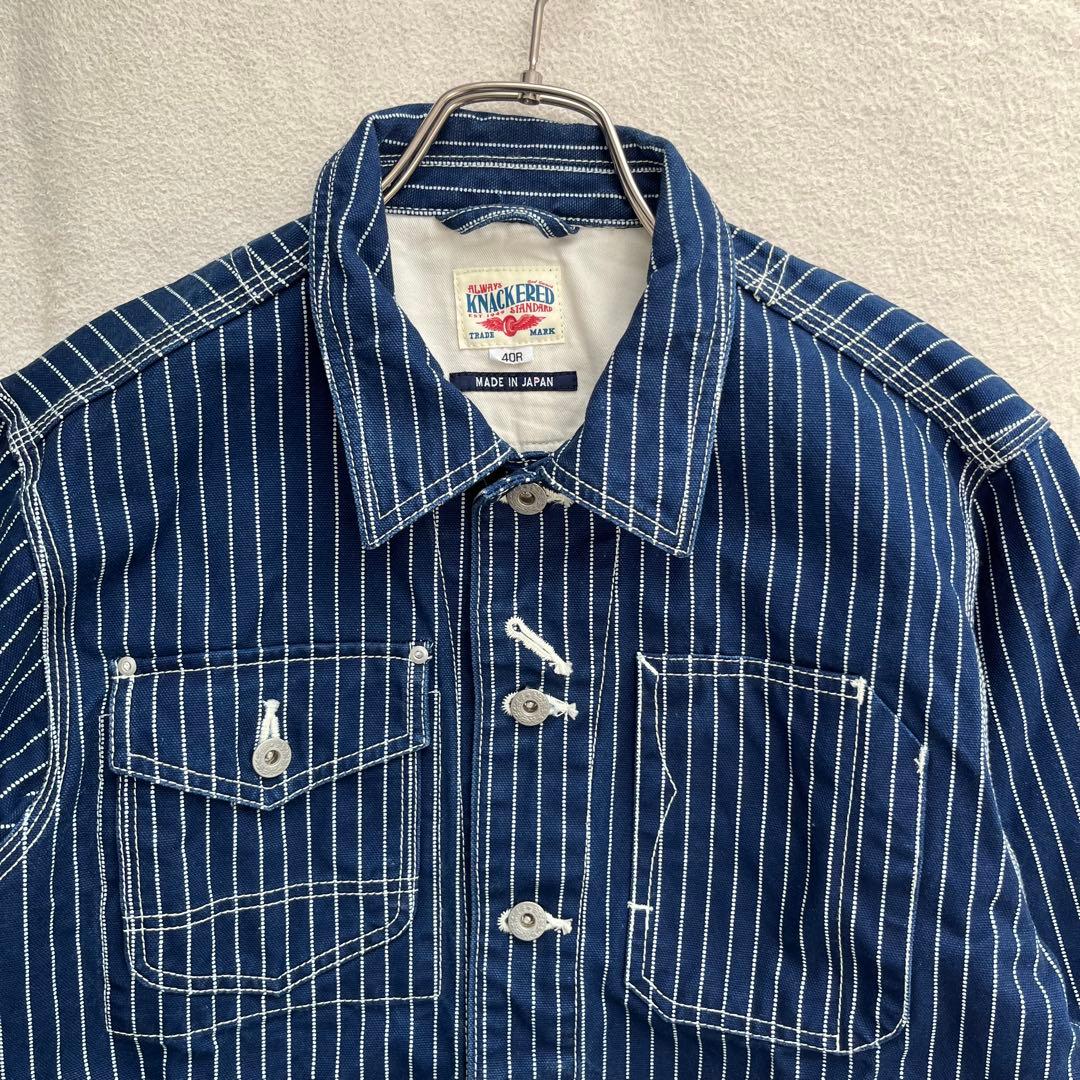 極美品 KNACKERED ウォバッシュ カバーオール ヒッコリー ワーク L