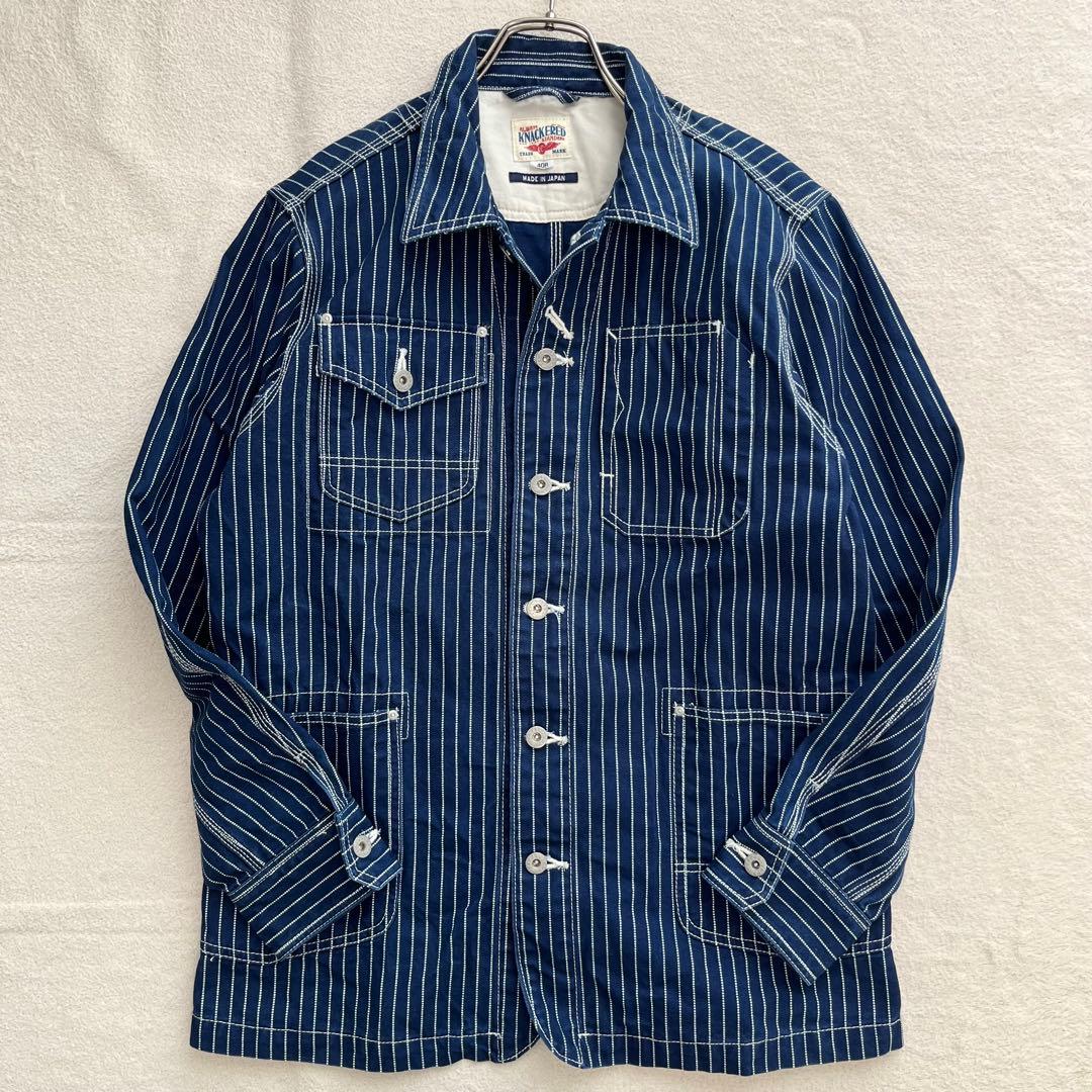 極美品 KNACKERED ウォバッシュ カバーオール ヒッコリー ワーク L