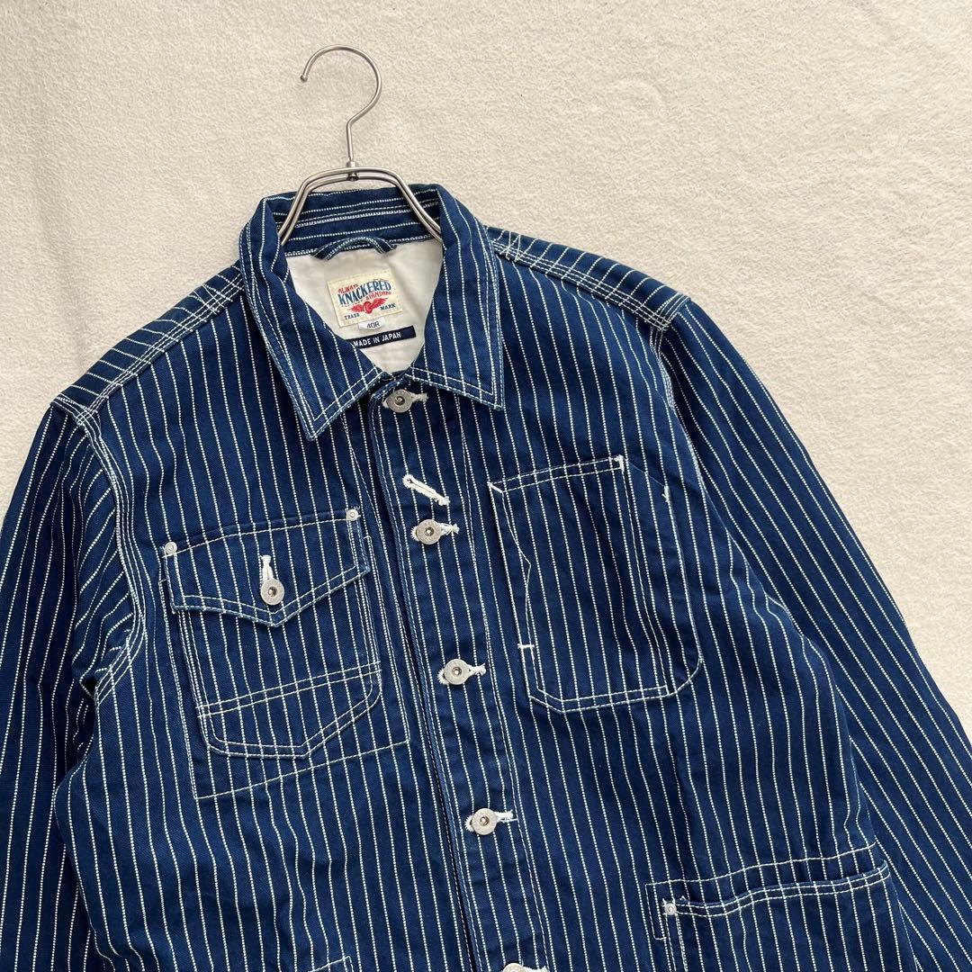 極美品 KNACKERED ウォバッシュ カバーオール ヒッコリー ワーク L