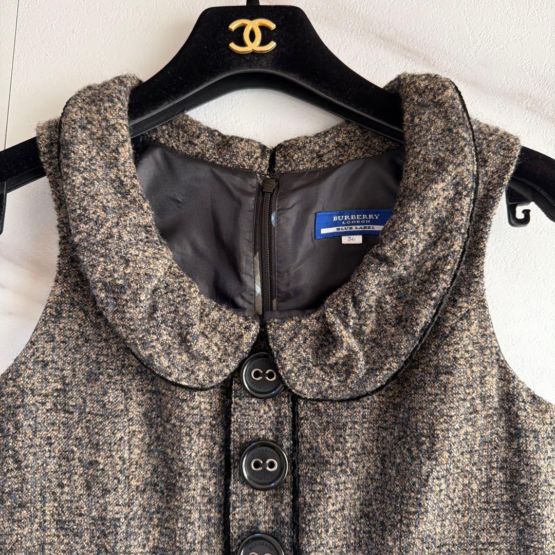 希少 美品 BURBERRY BLUE LABEL ツイード ワンピース