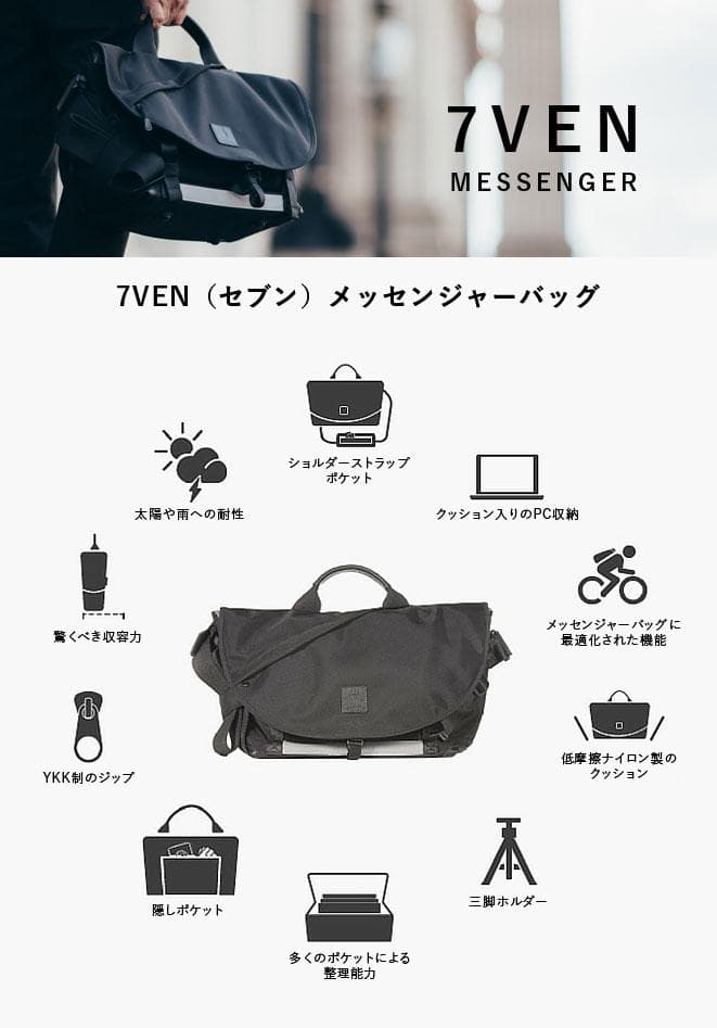 【極美品】Alpaka アルパカ 7VEN メッセンジャーバッグ 3way