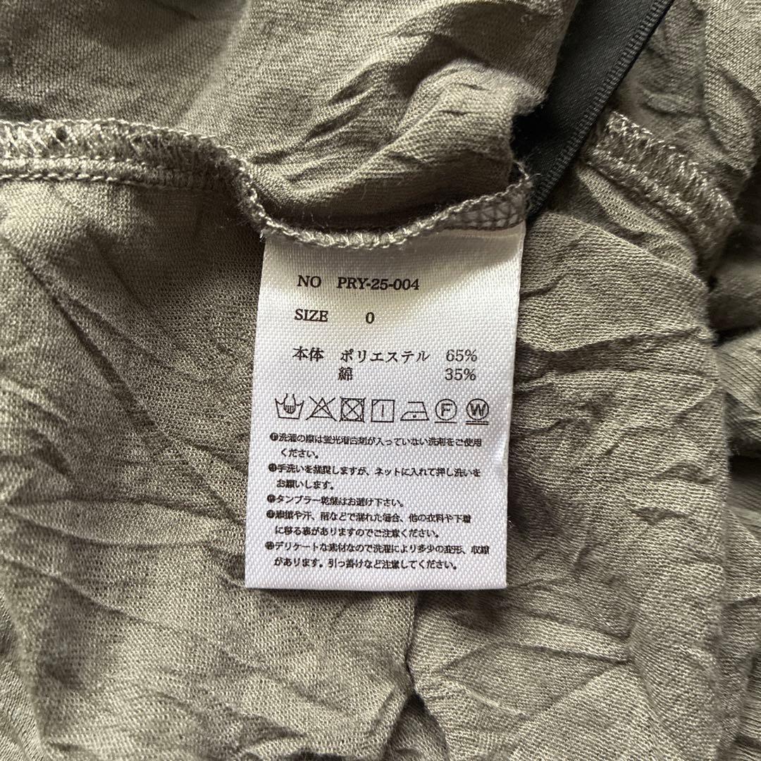 トップス PRY/ Craft Fabric Layered U-neck T-shirt