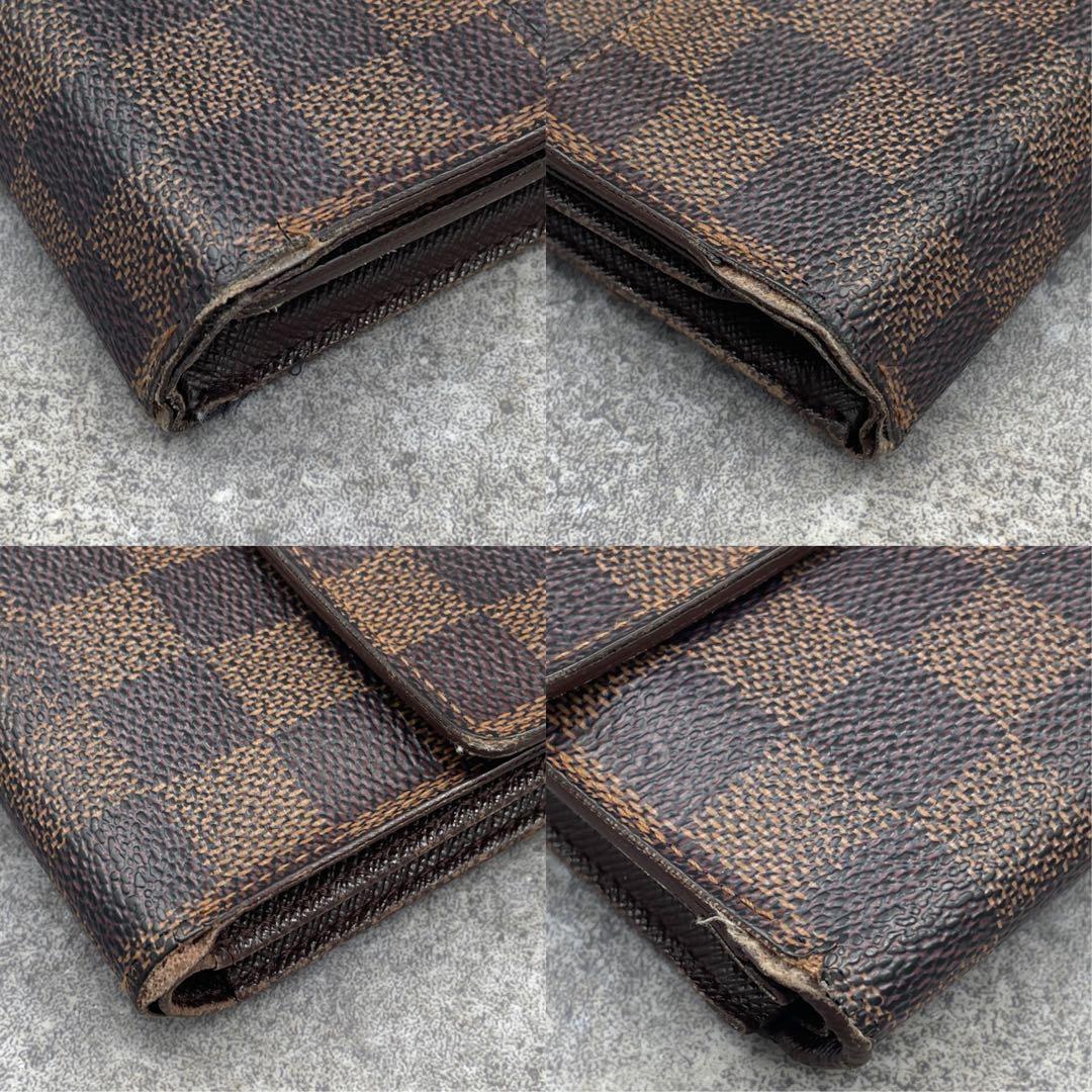 LOUIS VUITTON ルイヴィトン　ダミエ　折り財布　ブラウン　レザー