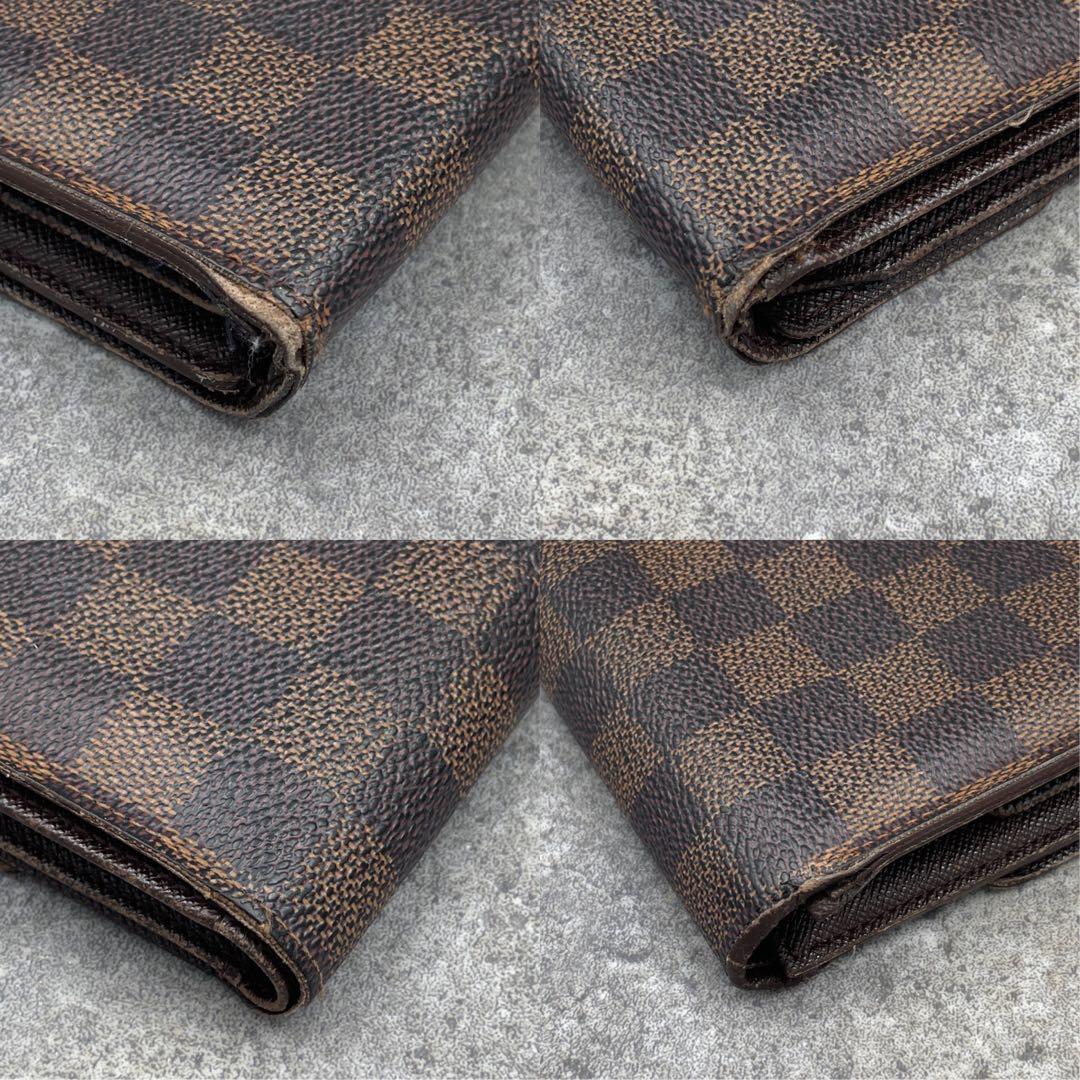 LOUIS VUITTON ルイヴィトン　ダミエ　折り財布　ブラウン　レザー