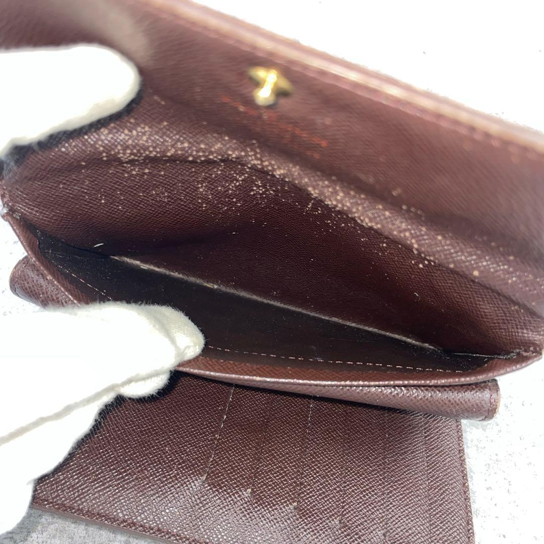 LOUIS VUITTON ルイヴィトン　ダミエ　折り財布　ブラウン　レザー