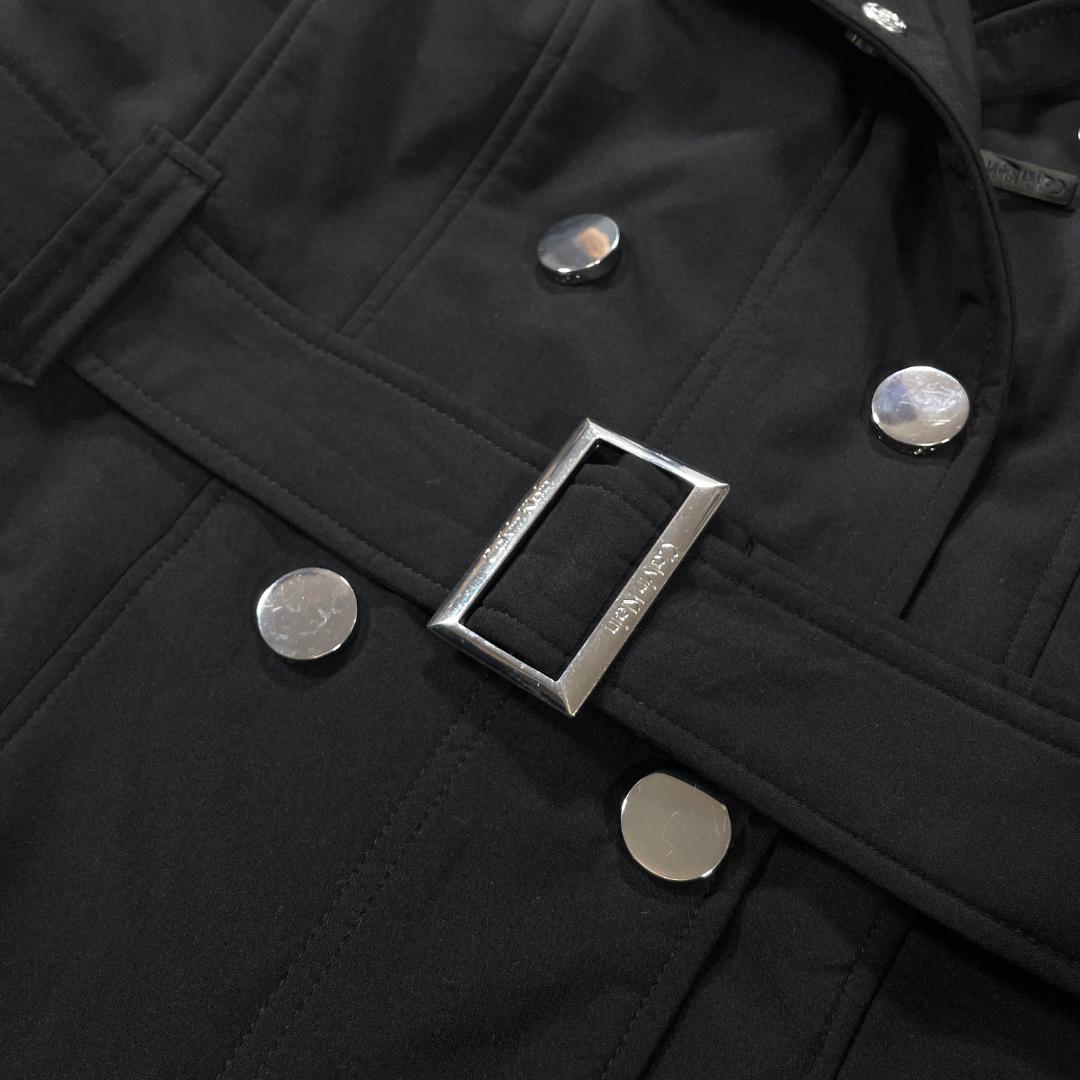 美品✨   フード付ロングコート 黒 XL トレンチコート
