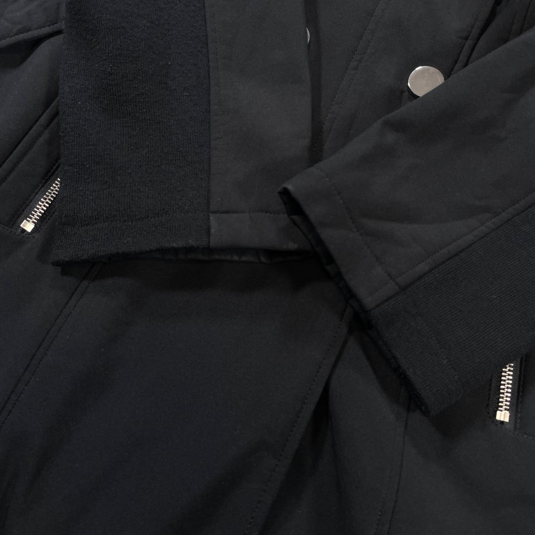 美品✨   フード付ロングコート 黒 XL トレンチコート