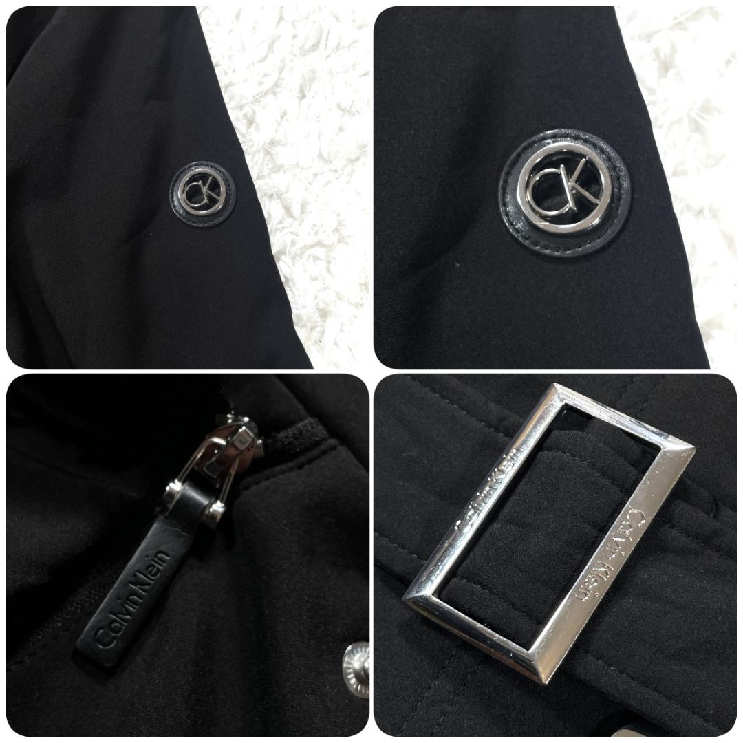 美品✨   フード付ロングコート 黒 XL トレンチコート