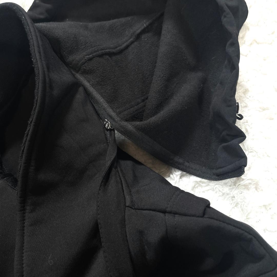 美品✨   フード付ロングコート 黒 XL トレンチコート