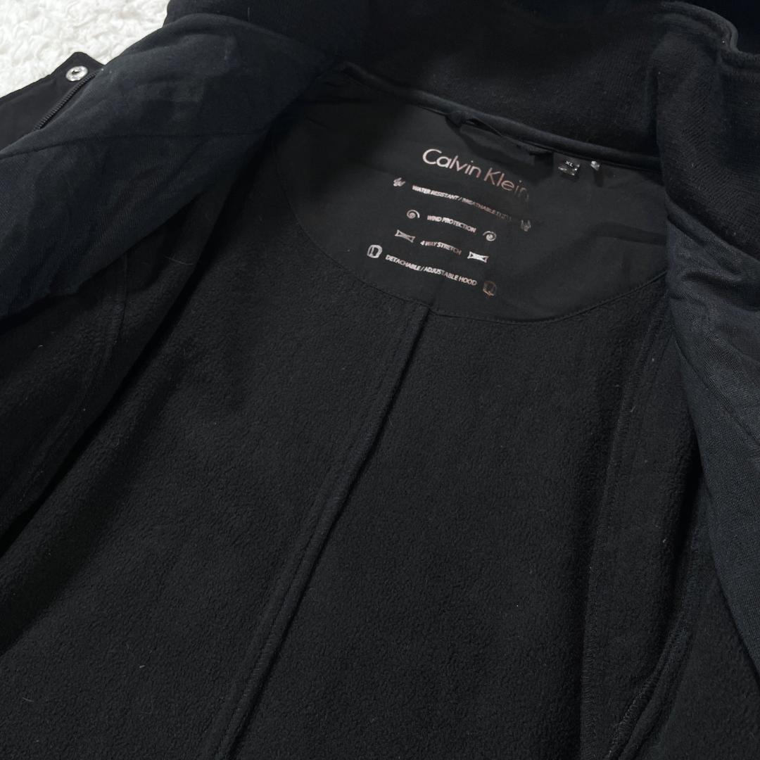 美品✨   フード付ロングコート 黒 XL トレンチコート