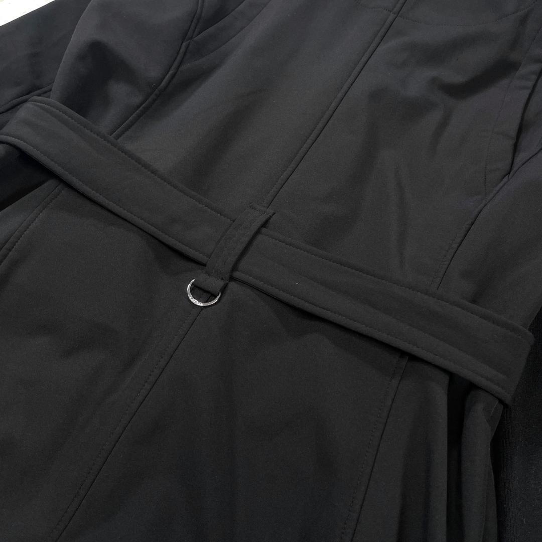 美品✨   フード付ロングコート 黒 XL トレンチコート