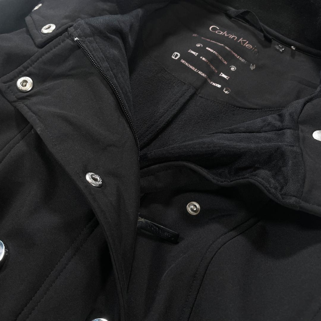 美品✨   フード付ロングコート 黒 XL トレンチコート