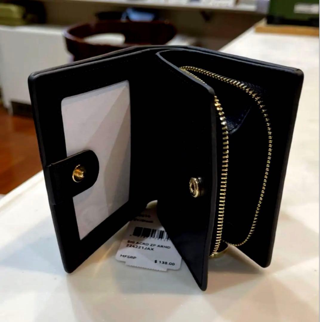 COACHパスキアコラボスナップウォレットブラック黒二つ折り財布男女兼用.新品