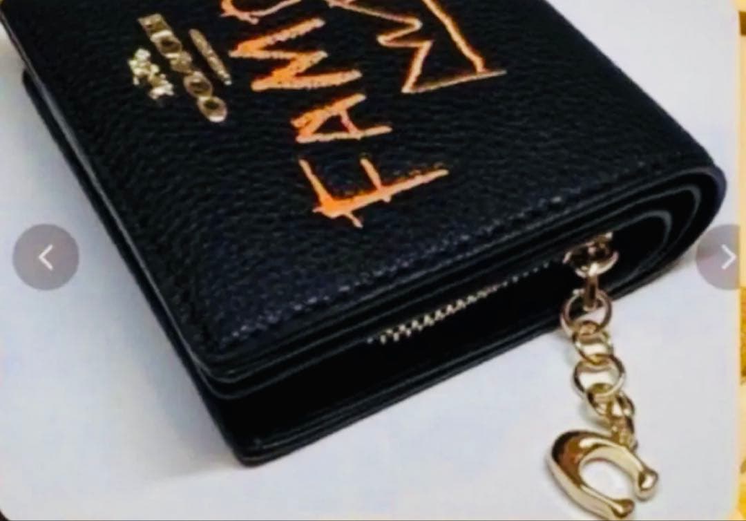 COACHパスキアコラボスナップウォレットブラック黒二つ折り財布男女兼用.新品