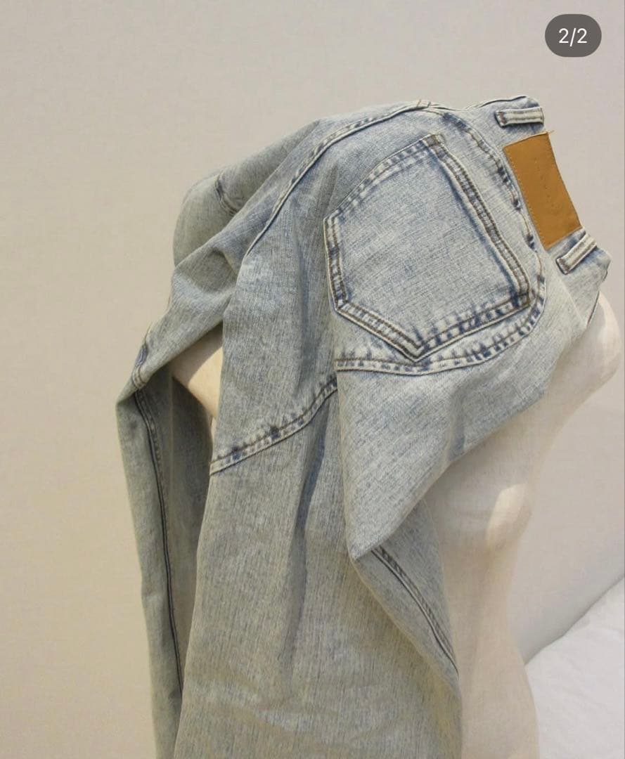 andmary Heart hip denim ピンクステッチ