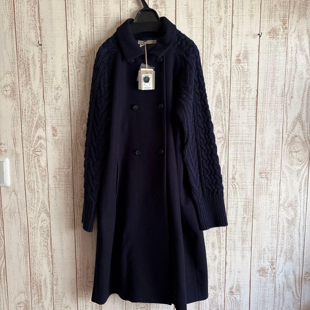 新品　アンナケリー　ロングコート　異素材