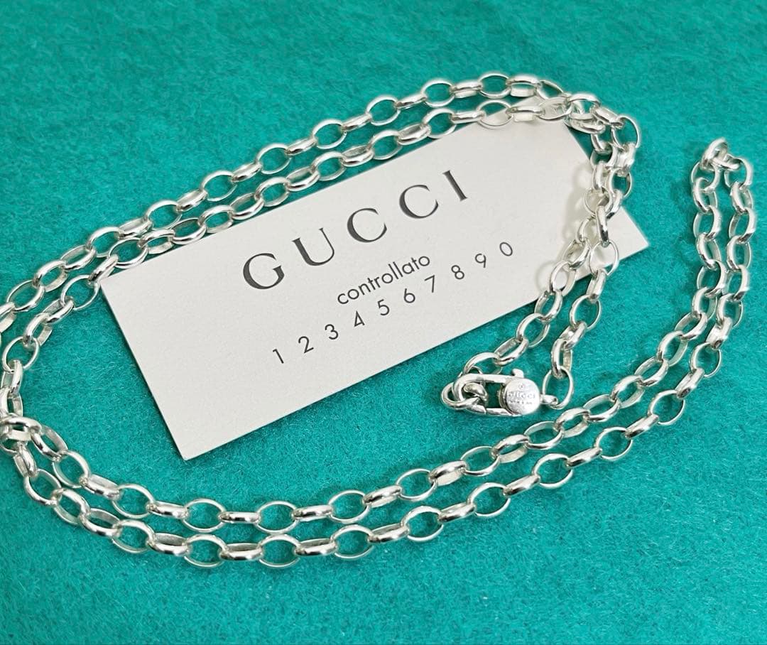 極美品‼️GUCCI 3.2ミリ　シルバー925チェーンネックレス