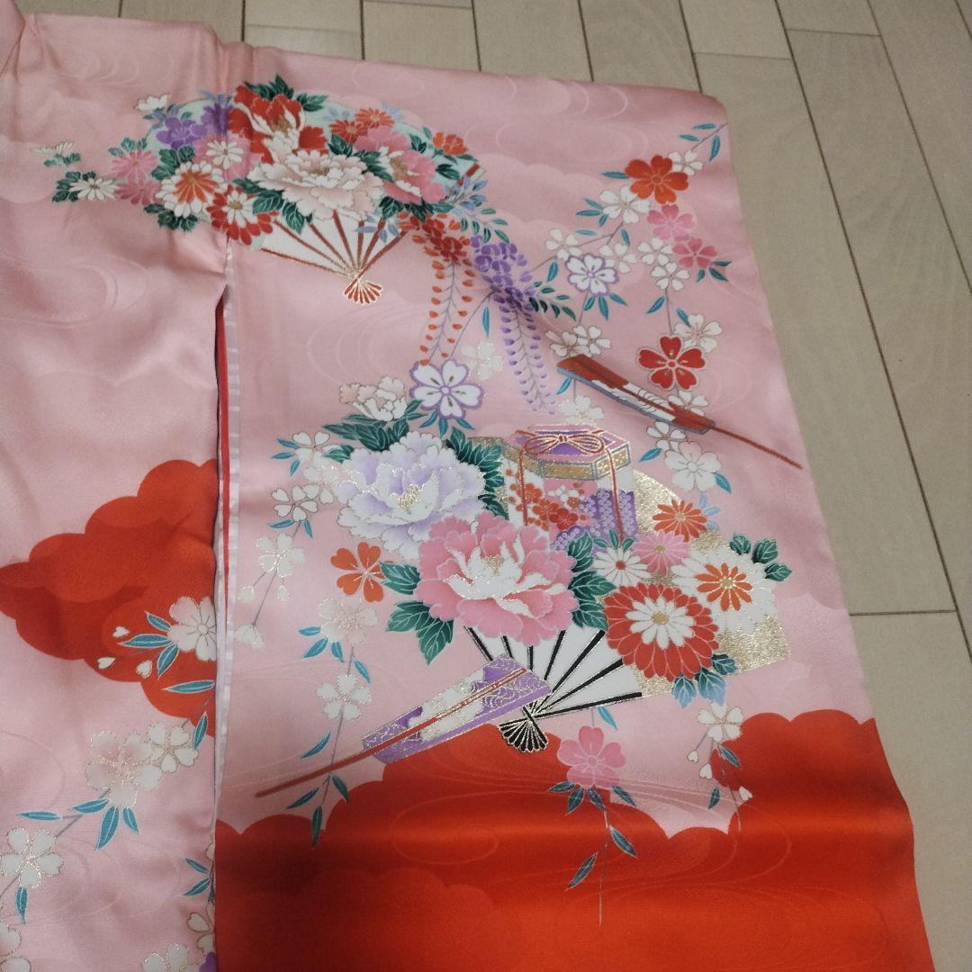 ❀女児 豪華、初参り お着物 牡丹 扇等々