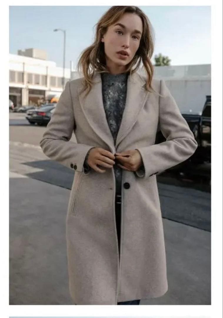 ソフトショルダーパッドコート　ZARA
