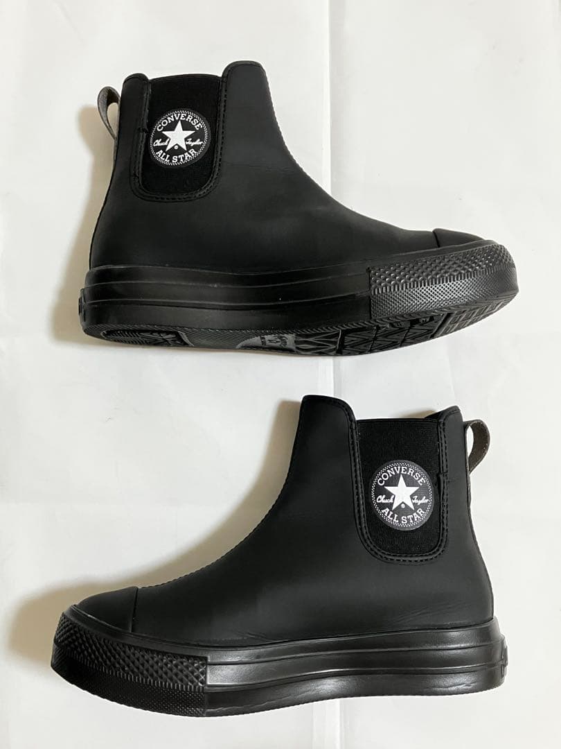美品♡コンバースレインシューズ♡23cm♡ブラックモノクローム♡converse