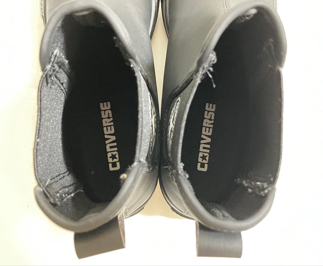 美品♡コンバースレインシューズ♡23cm♡ブラックモノクローム♡converse