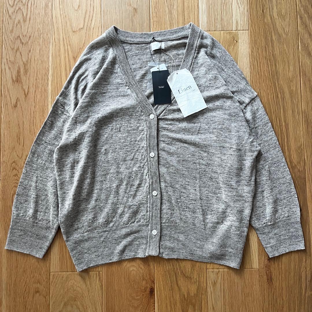 新品タグ付き【DOORS】『UVカット』リネンVネックショートカーディガン