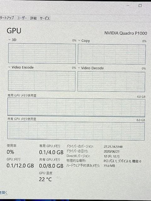 NVIDIA Quadro P1000 4GB 4画面対応 グラフィックボード