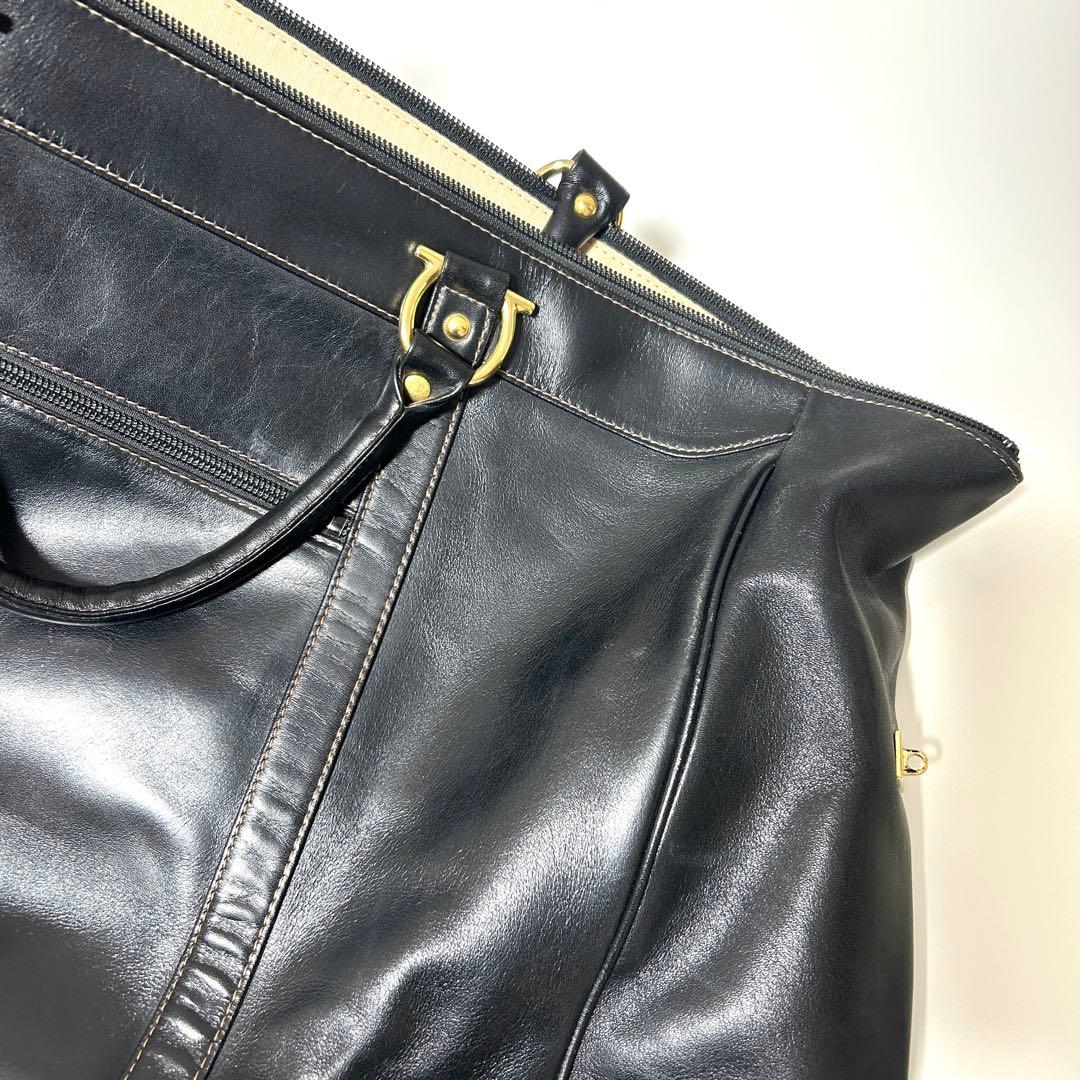 【美品】Kitamura キタムラ レザー ボストンバッグ ブラック 大容量