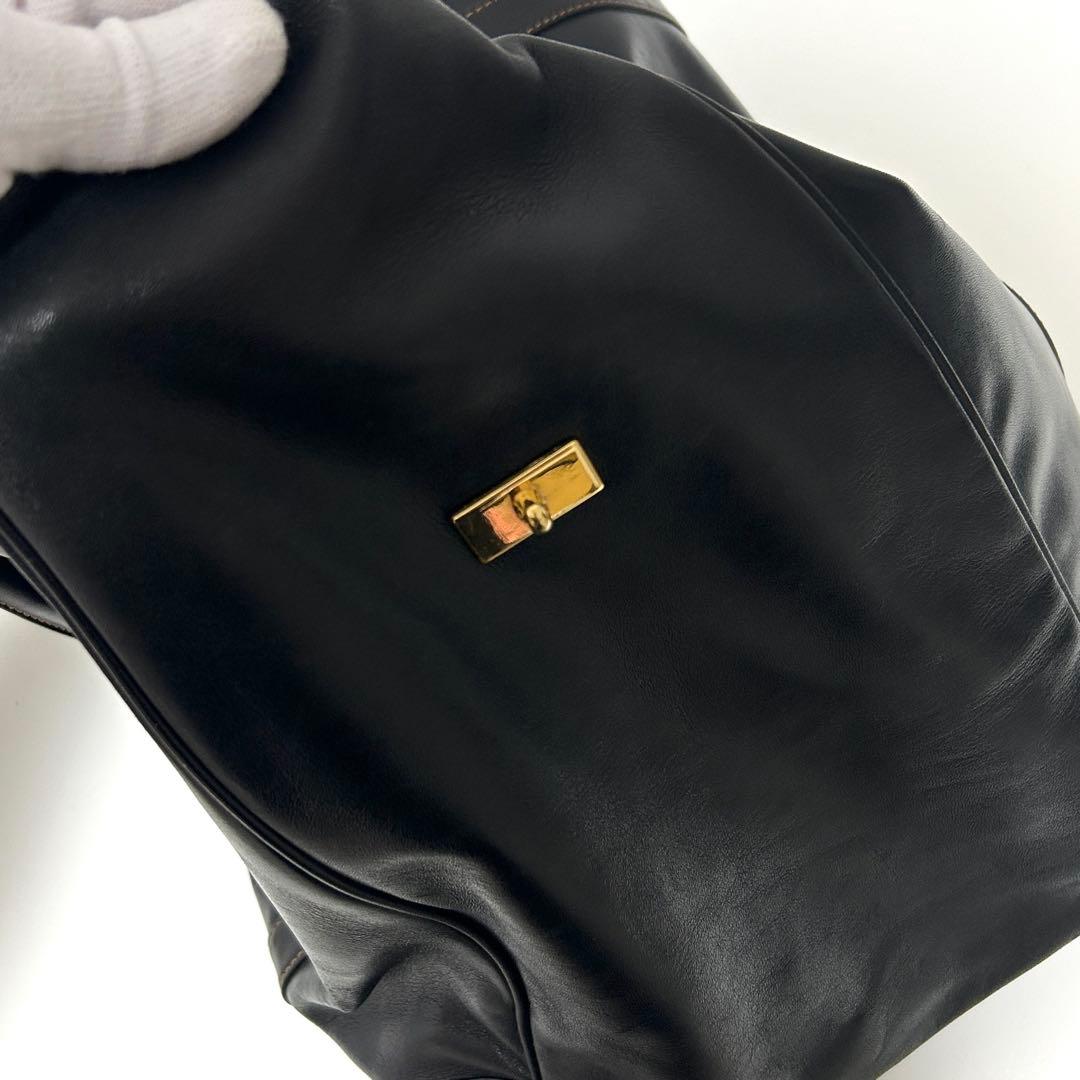 【美品】Kitamura キタムラ レザー ボストンバッグ ブラック 大容量