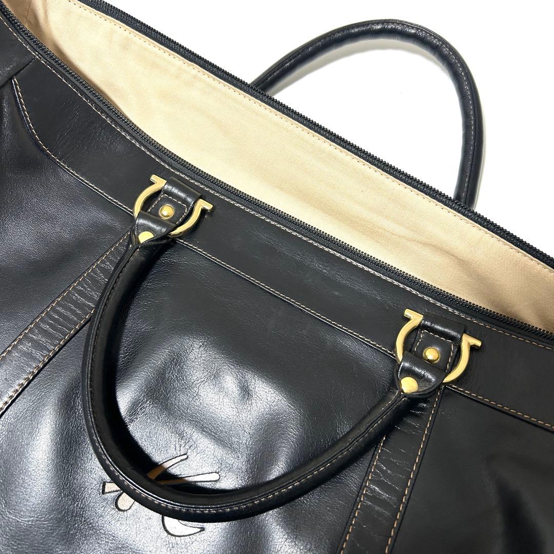 【美品】Kitamura キタムラ レザー ボストンバッグ ブラック 大容量