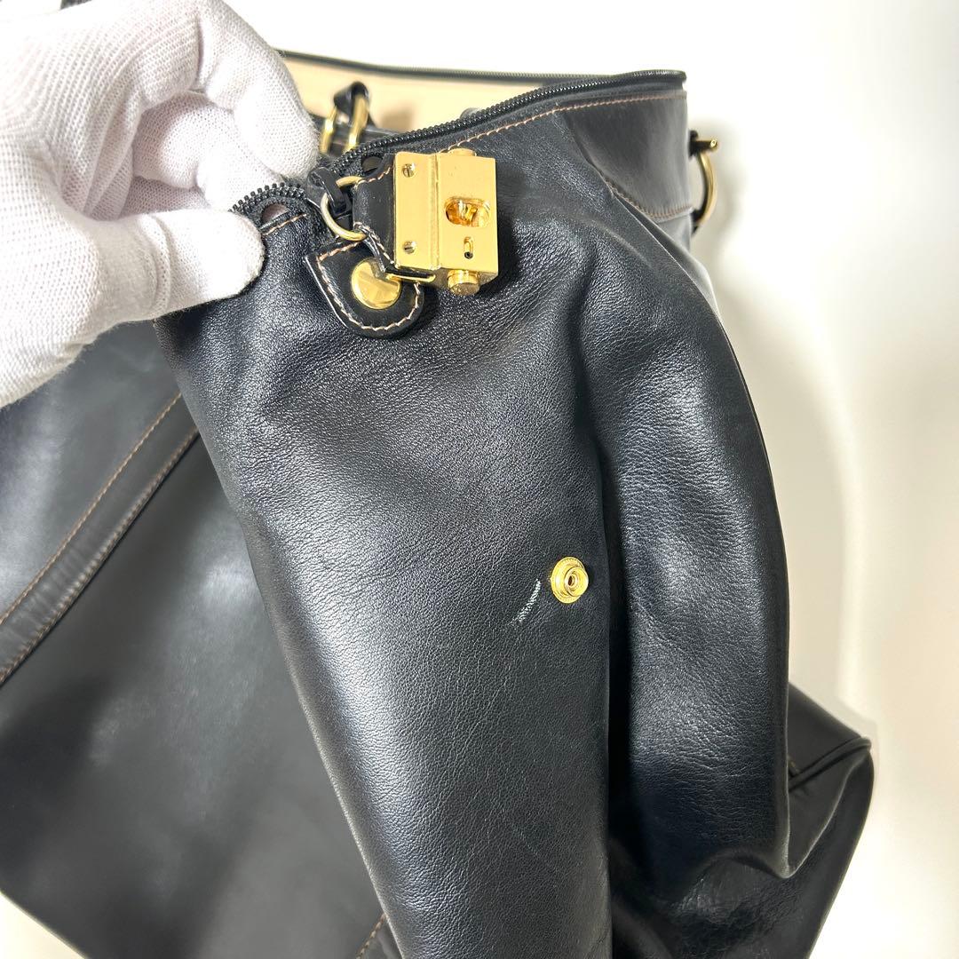 【美品】Kitamura キタムラ レザー ボストンバッグ ブラック 大容量