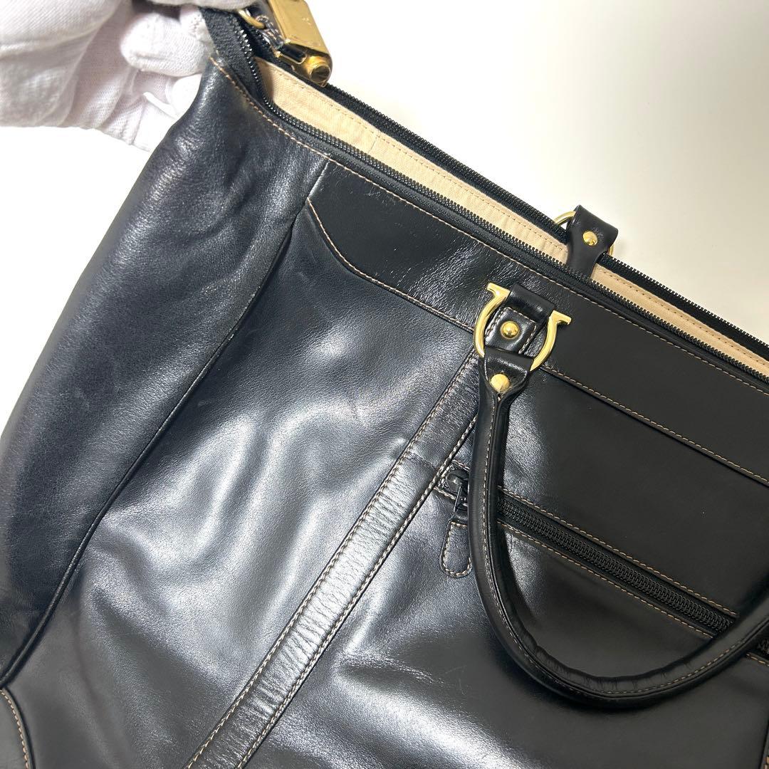 【美品】Kitamura キタムラ レザー ボストンバッグ ブラック 大容量