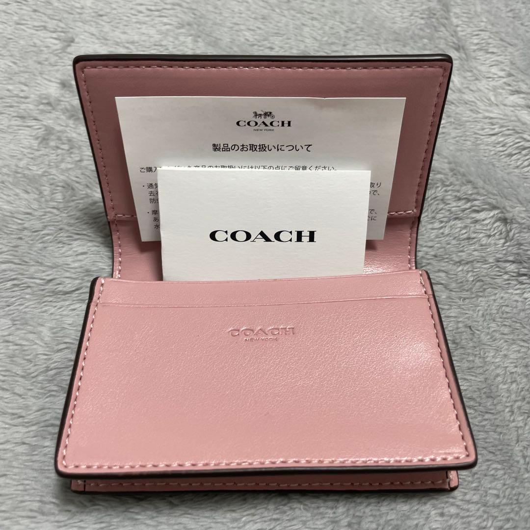 【新品未使用】COACH 花柄 名刺入れ 保存袋付き