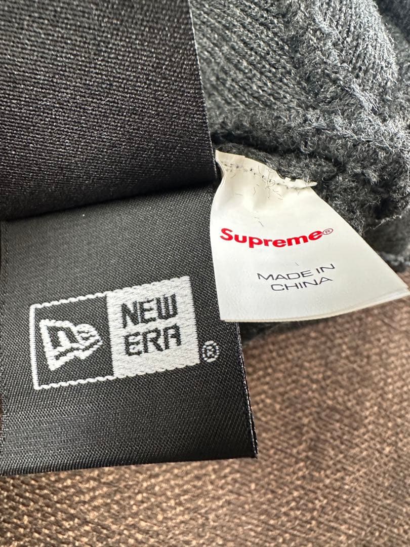 あSupreme☆ニットビーニー帽☆グレー☆未使用品☆正規保証！