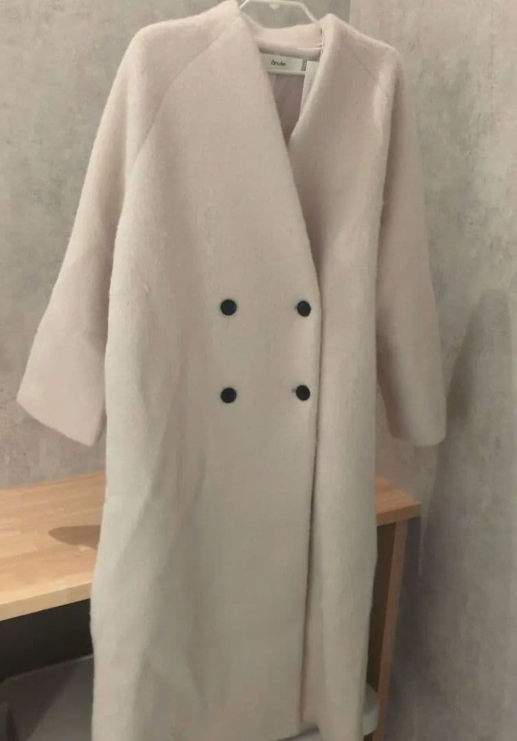 タグ付新品【anuke】Collarless Shaggy Coat 38サイズ