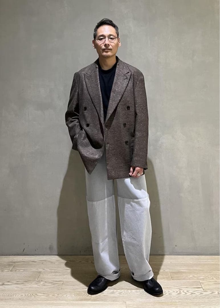 ADAM ET ROPE' ハードクロス ダブルブレストジャケット　サイズL
