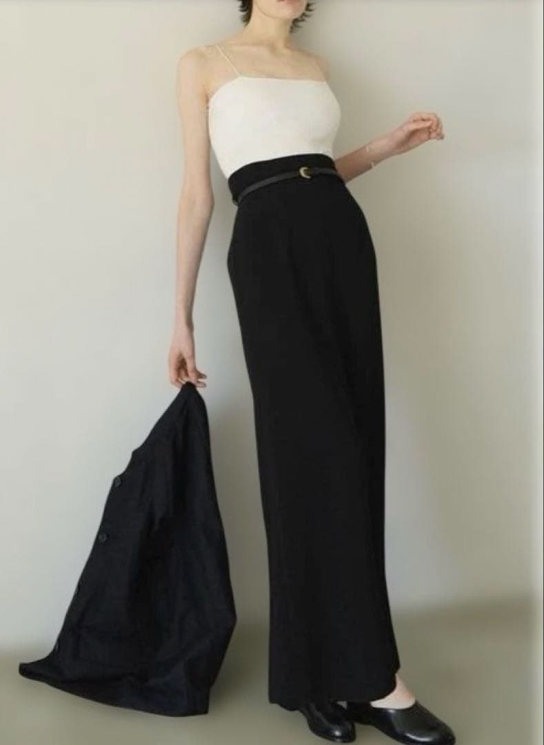 スカート CLANE HIGH WAIST STRAIGHT MAXI SKIRT