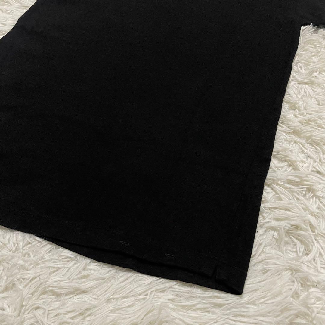 極美品　45rpm ロゴ　ペイント　Tシャツ カットソー　インディゴ染め　綿　黒