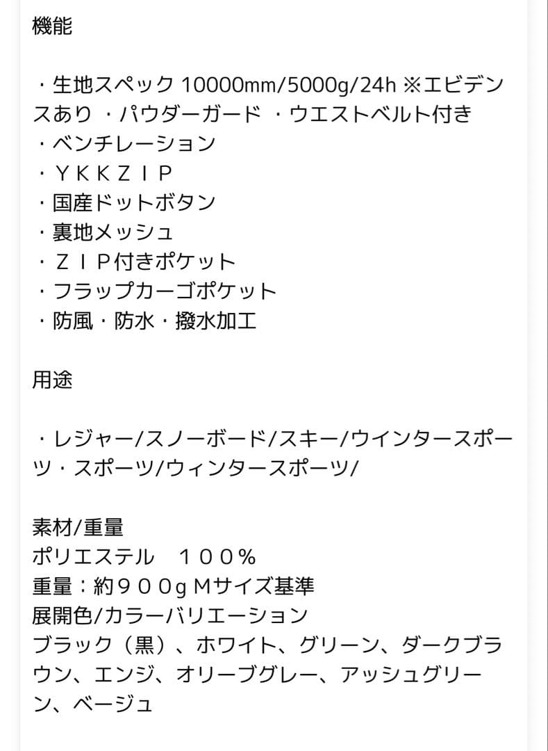 スノーボードウェア カーゴパンツ Lサイズ