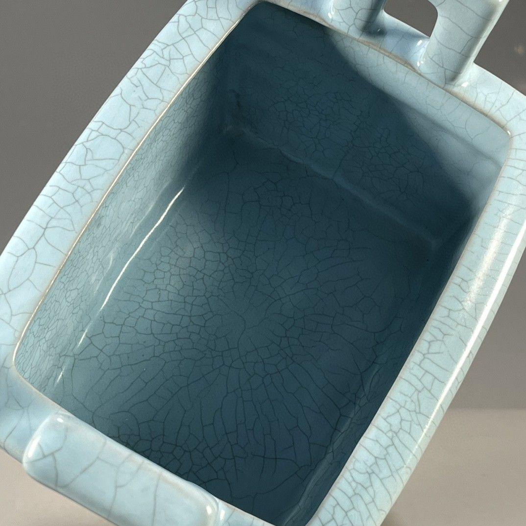 宋汝窯天青釉四足鼎  香炉   装飾品 現代工芸品 美術品 置物