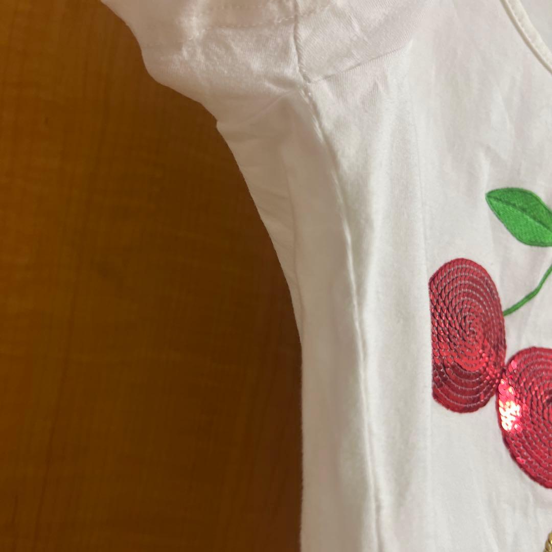 ルイヴィトン　チェリー刺繍ホワイトTシャツ