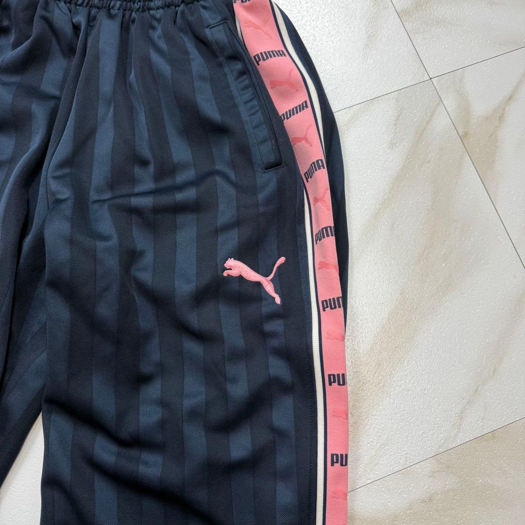 PUMA プーマ セットアップ でかロゴ ピンク×ネイビー 上下