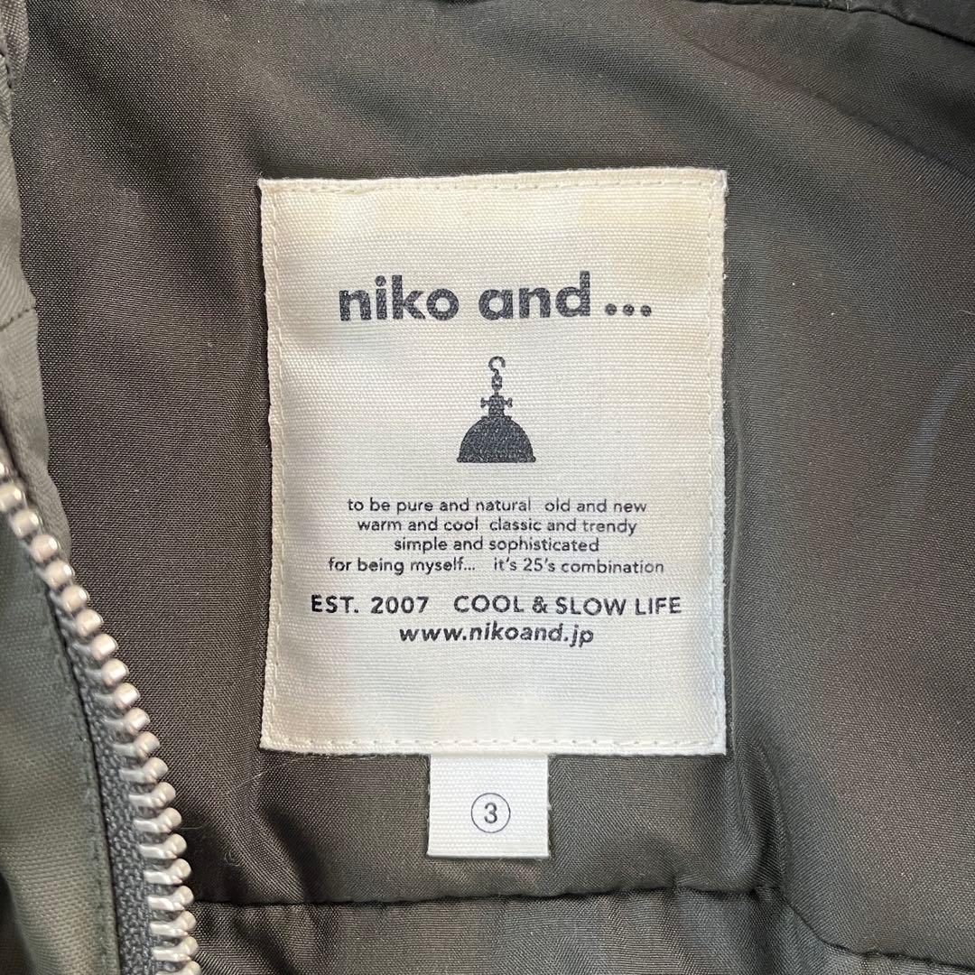 niko and... ニコアンド ファー フード モッズコート ダウン ロング