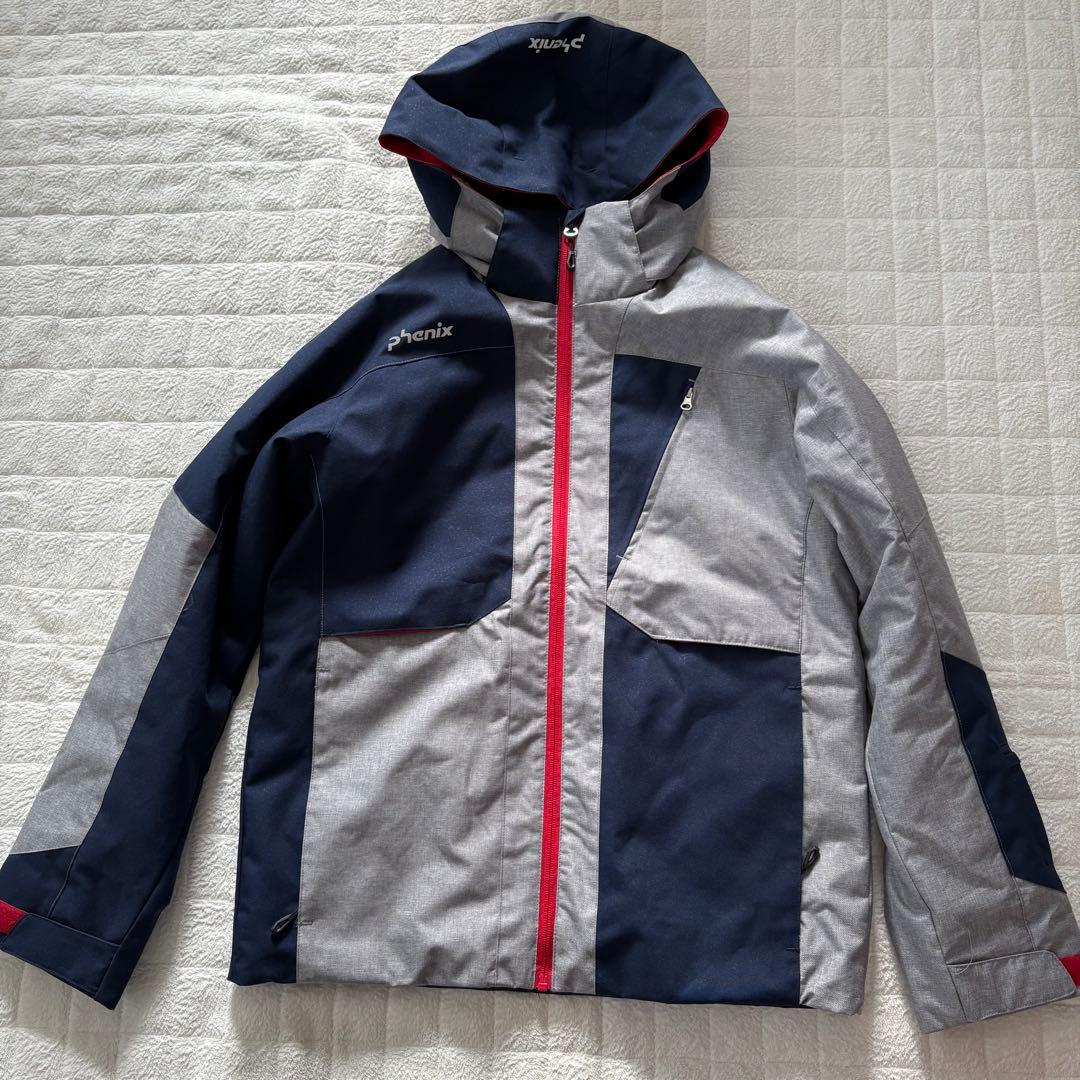 美品 Phenix スキーウェア 160 ネイビー×グレー/レッド スノーウェア