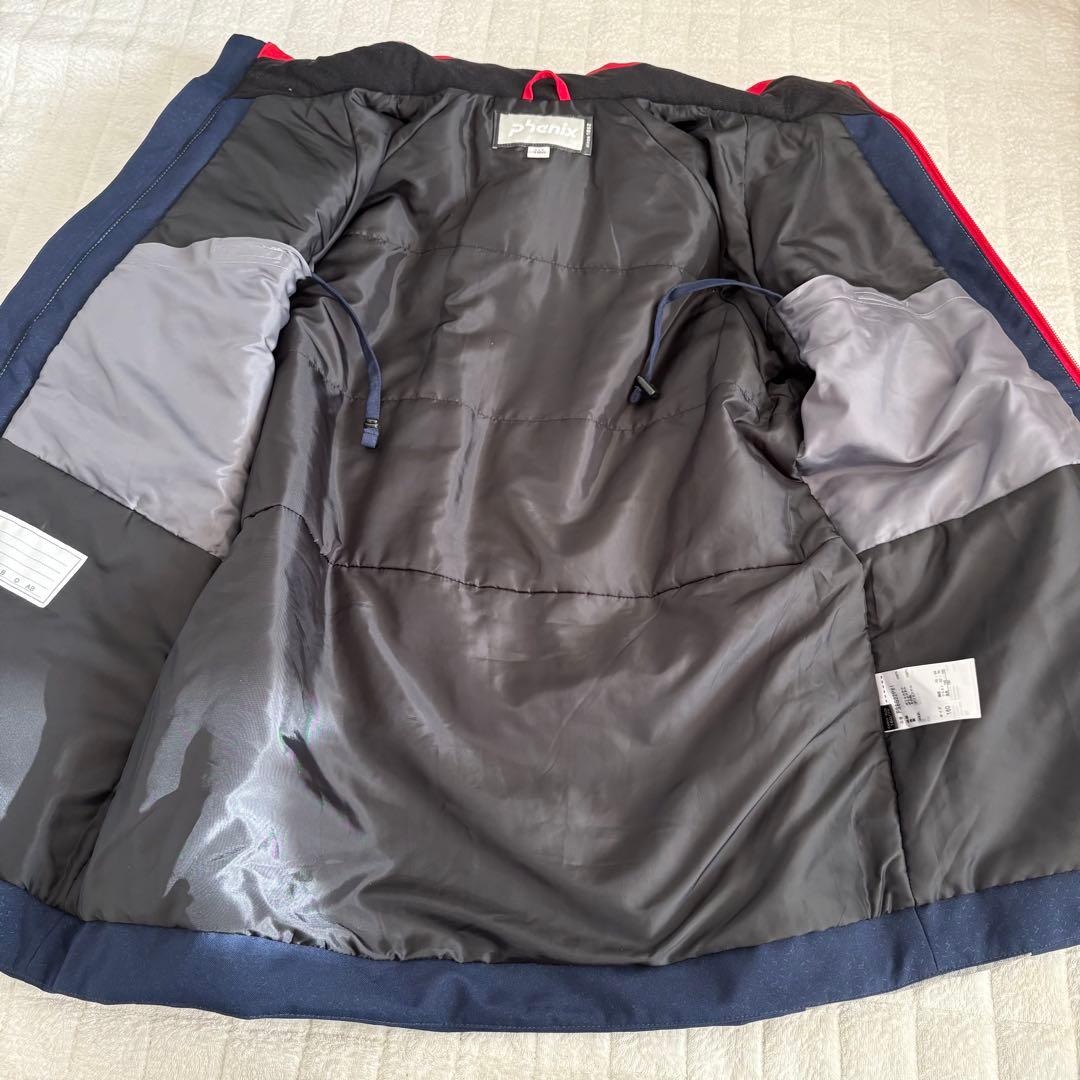美品 Phenix スキーウェア 160 ネイビー×グレー/レッド スノーウェア