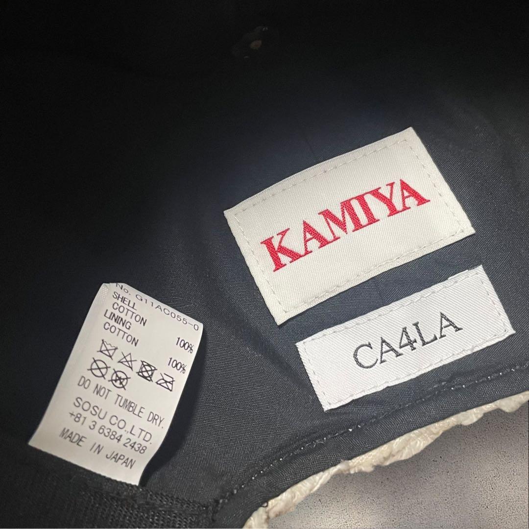 未使用 KAMIYA × CA4LA WAVE DENIM CAP ホワイト