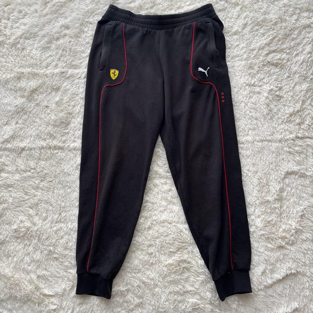 【希少サイズ】PUMA × Ferrari セットアップ XL 黒×赤 ロゴ刺繍