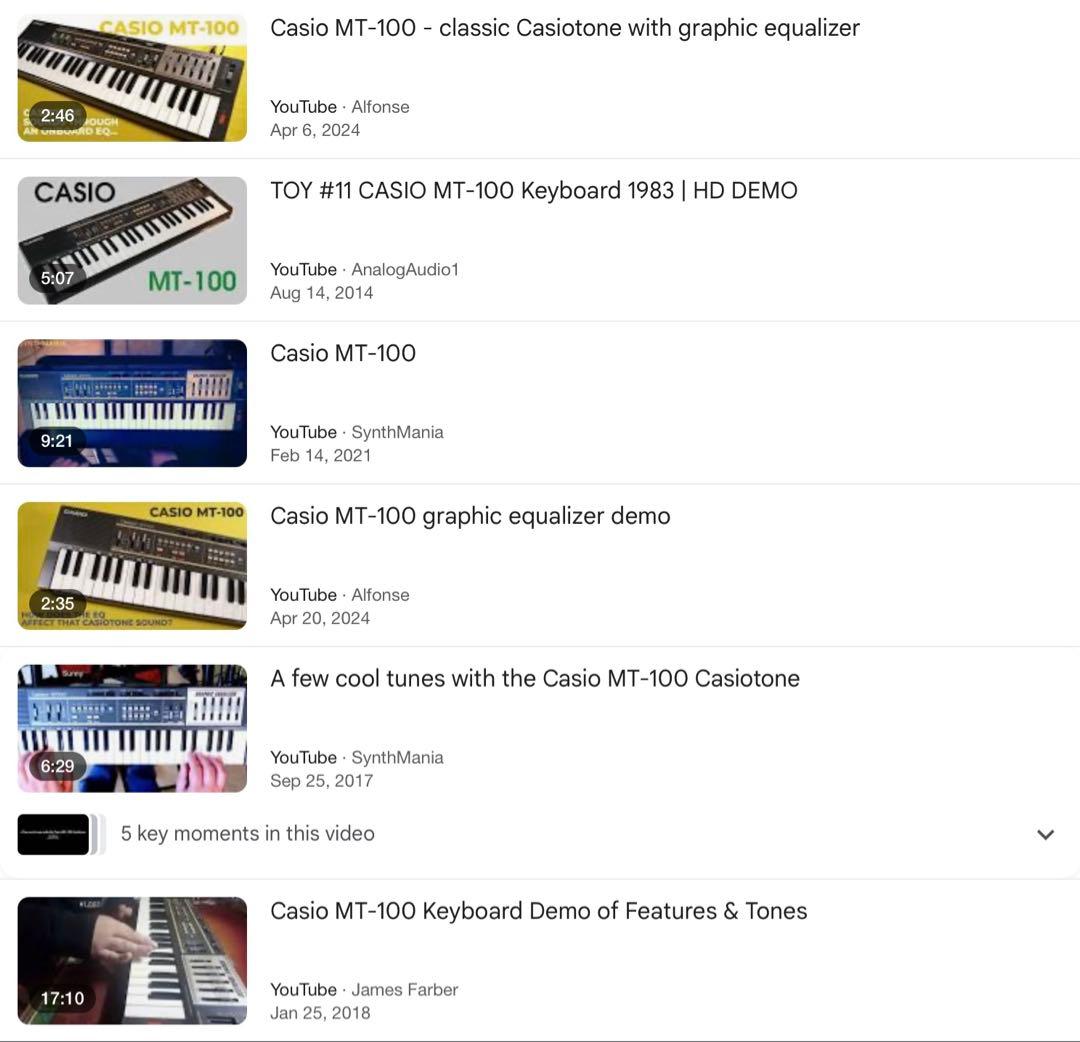 Casio MT-100☆ビンテージシンセサイザー☆セミアナログ式シンセサイザー