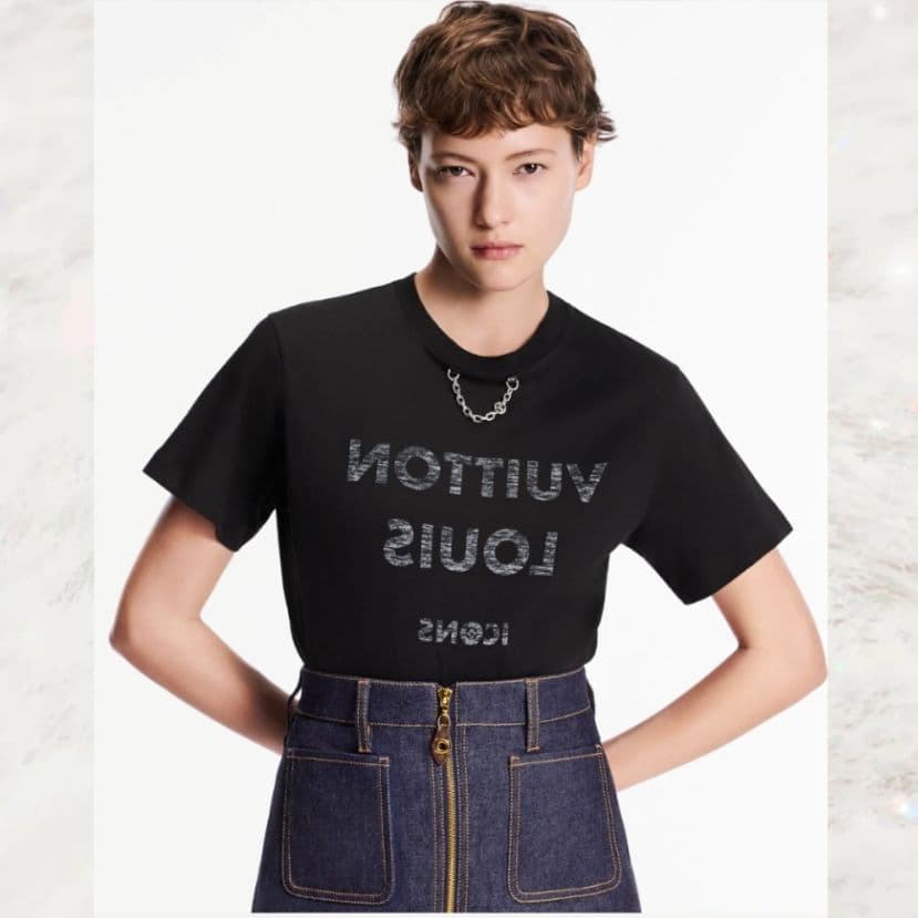 美品 LOUIS VUITTON ロゴプリント Tシャツ 半袖 レディース S